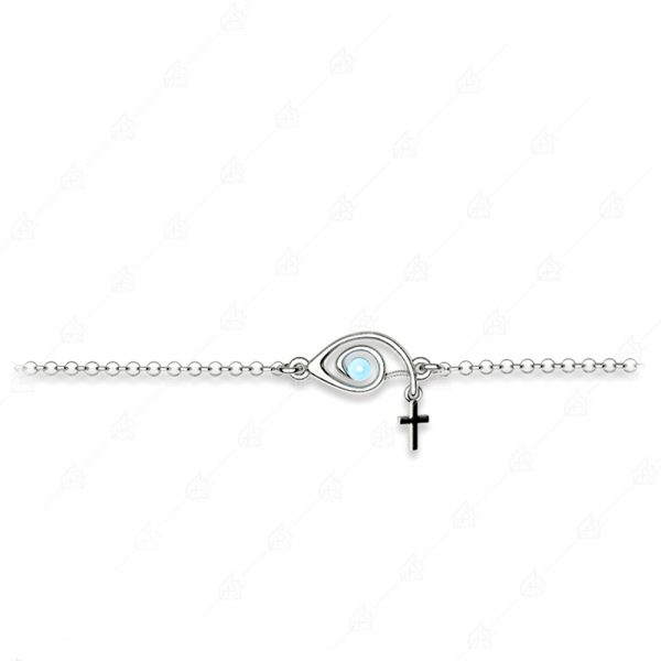 Bracelet with turquoise eye and 925 silver cross