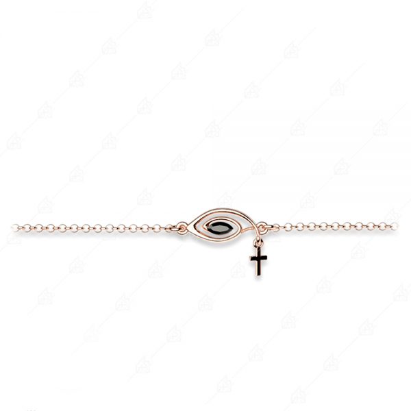 Bracelet with black eye and 925 silver cross