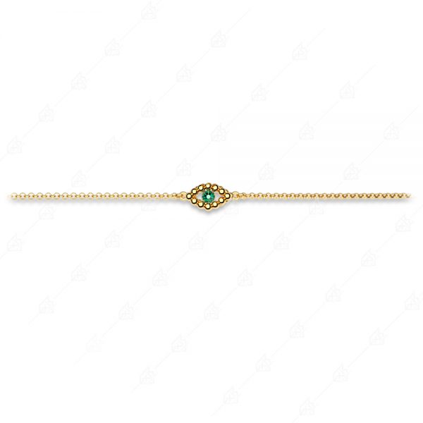 Bracelet with distinctive 925 silver eye with yellow gold plating