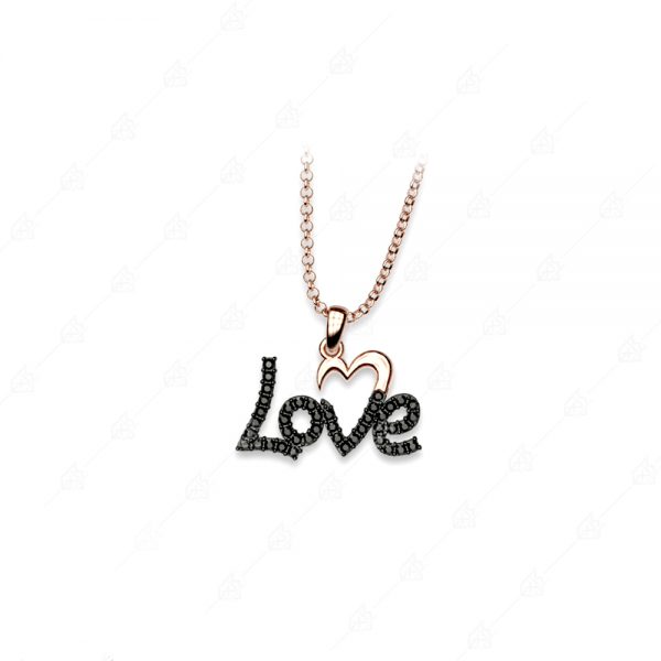 Necklace love silver 925 rose gold plated