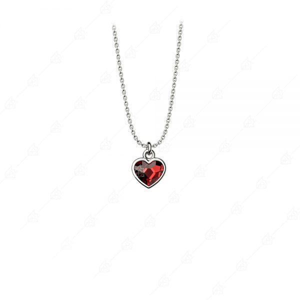 Necklace red heart silver 925