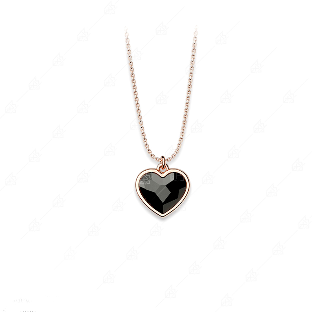 925 silver necklace with black heart