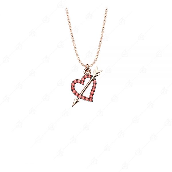 Heart necklace with 925 silver arrow gold plated