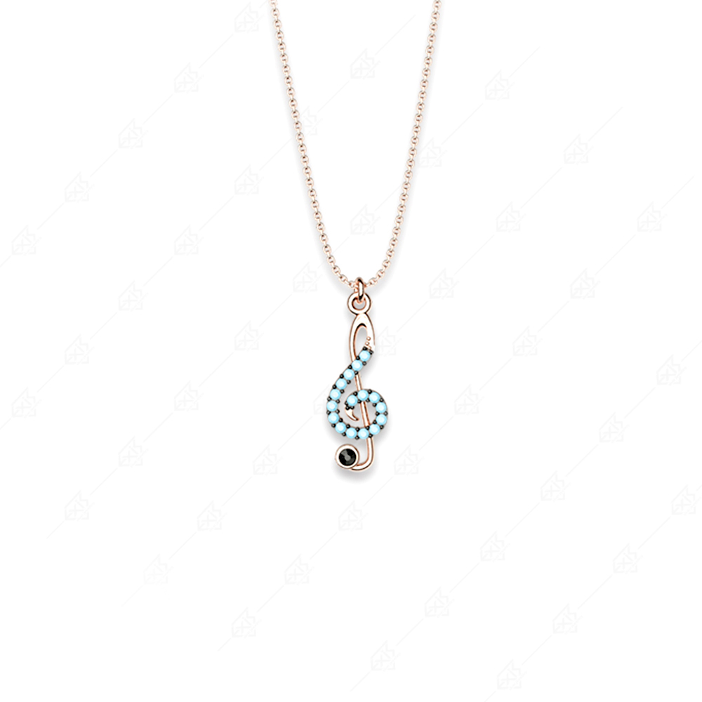 Necklace key silver 925 rose gold plated