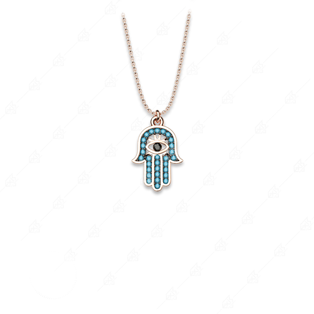 Handmade necklace of 925 silver with turquoise crystals