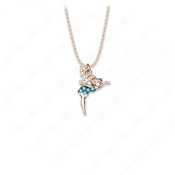 925 silver fairy necklace with turquoise crystals