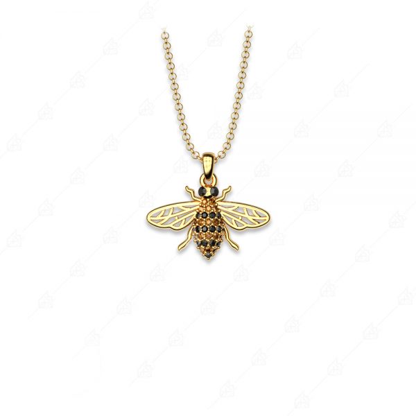 Bee necklace silver 925 yellow gold plated