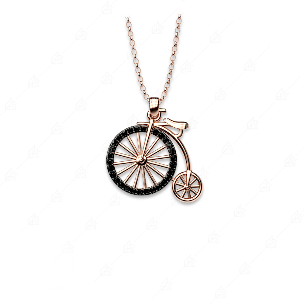 Bicycle necklace silver 925 rose gold plated