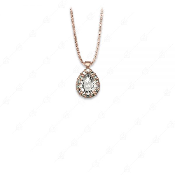 Tear rosette necklace silver 925 rose gold plated