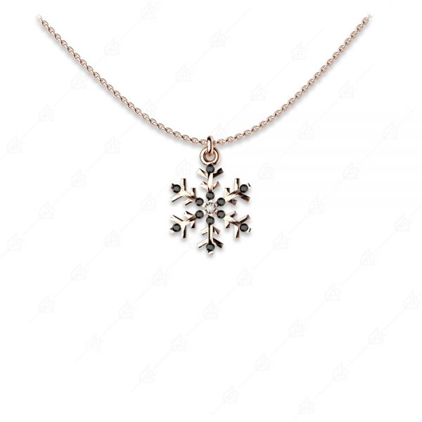 Snowflake necklace silver 925 rose gold plated
