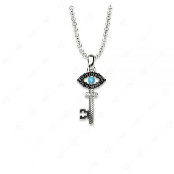 Eye necklace with 925 silver key