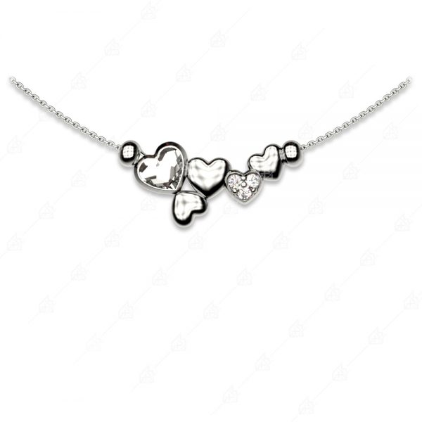 Elegant necklace with 925 silver hearts