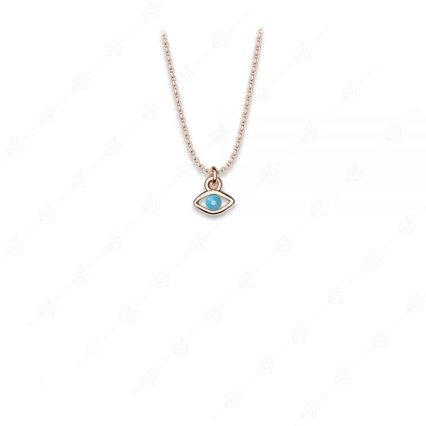 Distinctive 925 rose gold plated eye necklace
