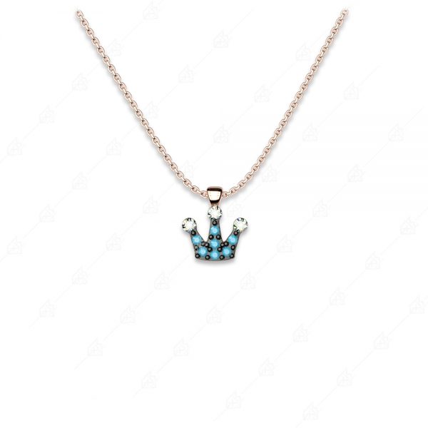 925 silver crown necklace with gold plating