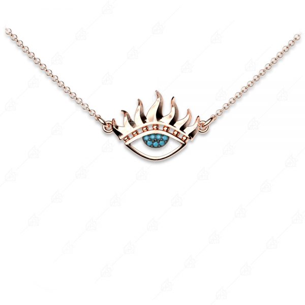 Impressive eye necklace silver 925 rose gold plated