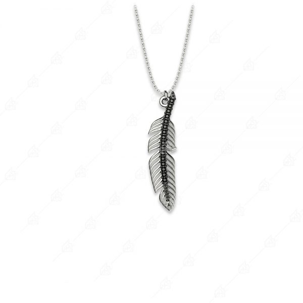 925 silver feather necklace