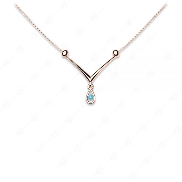 Elegant necklace with teardrop silver 925 rose gold plated