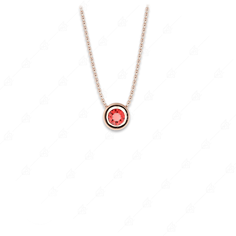 Round red monolith silver 925 rose gold plated