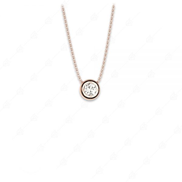 Round white monolith silver 925 rose gold plated