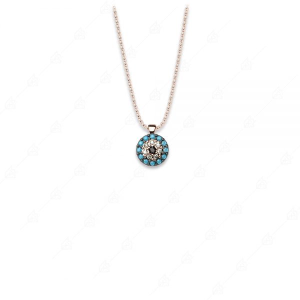 Necklace with distinctive silver 925 rose gold plated target