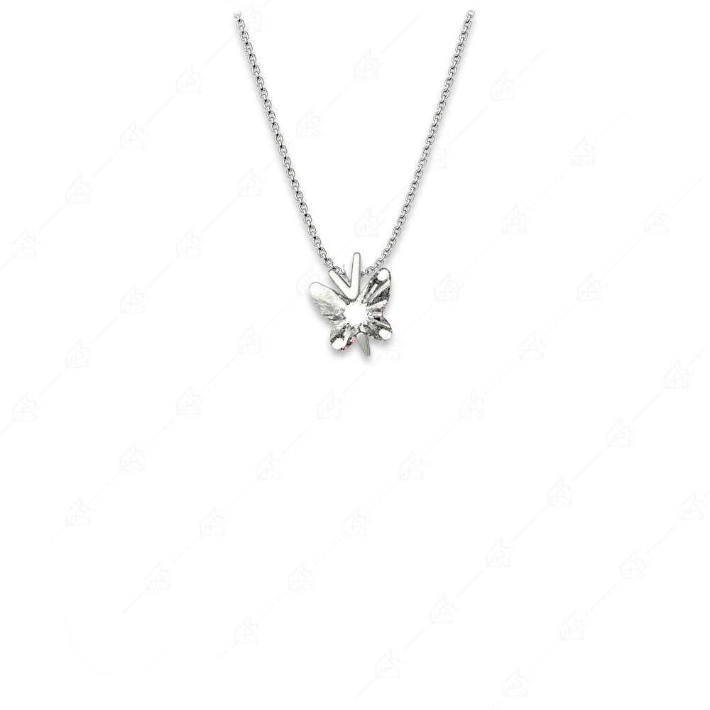 Butterfly necklace white silver 925