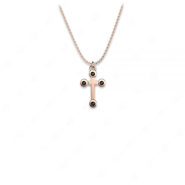 Necklace with silver cross 925 rose gold plated
