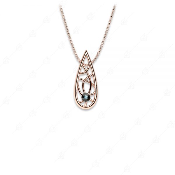 Tear necklace silver 925 rose gold plated