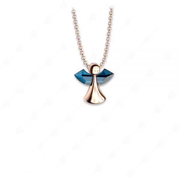 Necklace big angel silver 925 rose gold plated