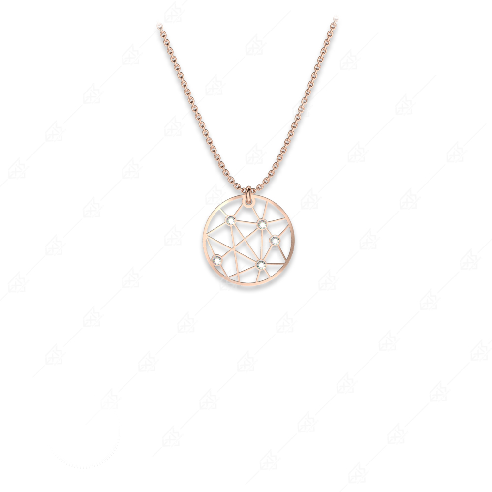 Necklace round silver 925 rose gold plated