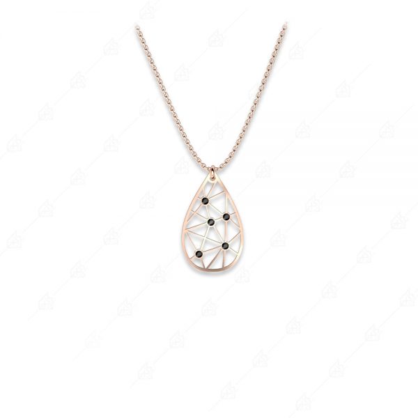 Tear necklace silver 925 rose gold plated