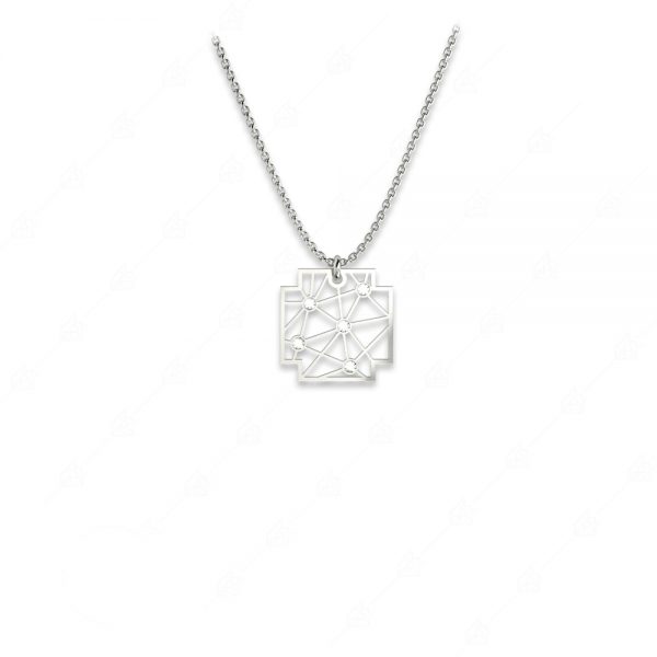 Perforated cross necklace silver 925