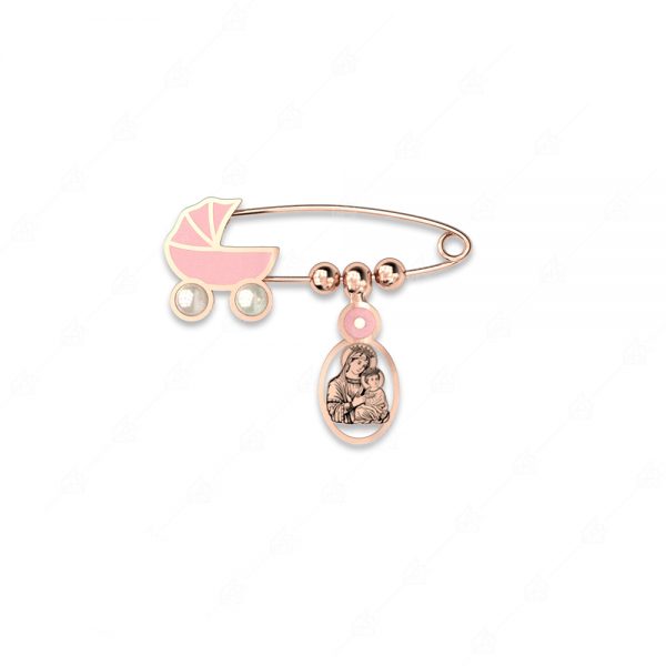 Nail pink stroller 925 silver with eye and virgin