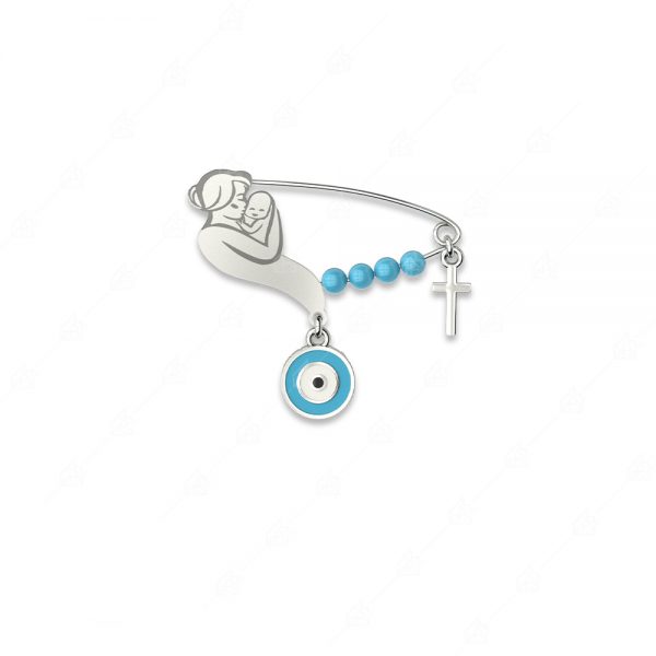 Mom nanny with baby 925 silver with turquoise eye target and cross