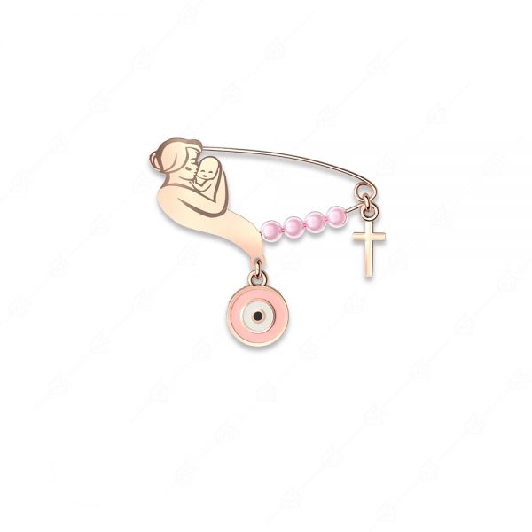 Nanny mom with baby 925 silver with pink eye and cross target