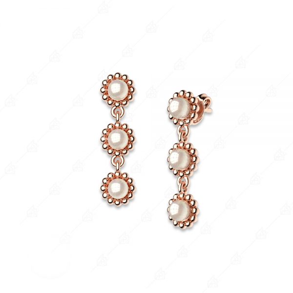 Earrings with three pearls silver 925