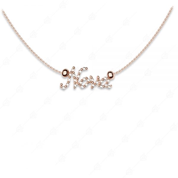 Godmother necklace with white crystals silver 925 rose gold plated