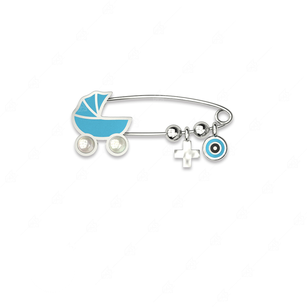 Turret turquoise 925 silver stroller with cross and target eye