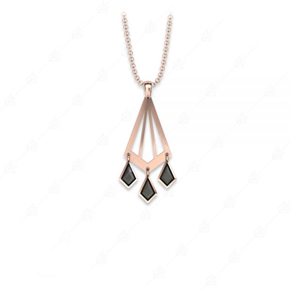 Necklace with diamonds 925 silver gold plated
