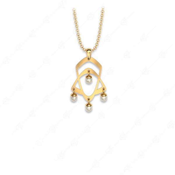 Special necklace with pearls silver 925 yellow gold plated