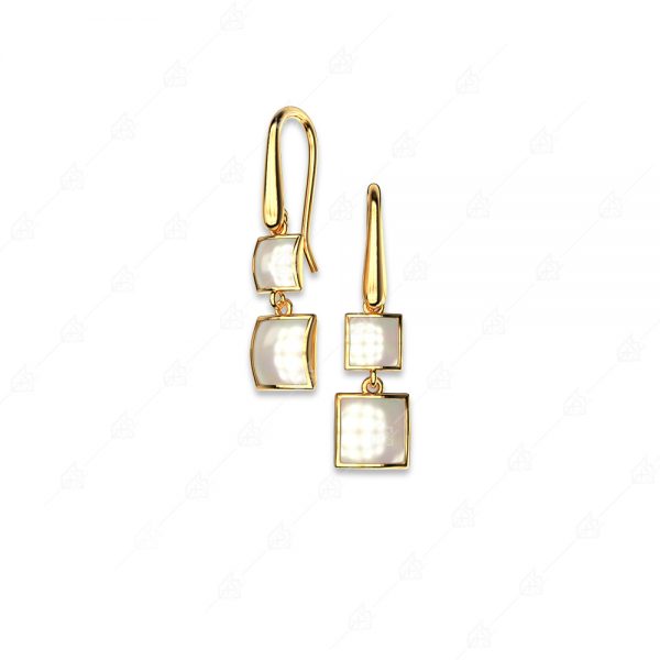 925 silver earrings with two square pearls