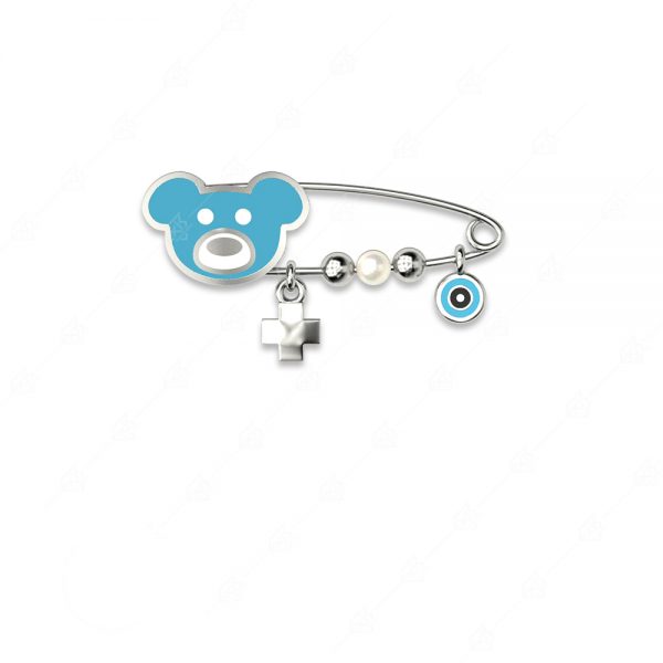 Turquoise teddy bear 925 silver teddy bear with cross and target eye