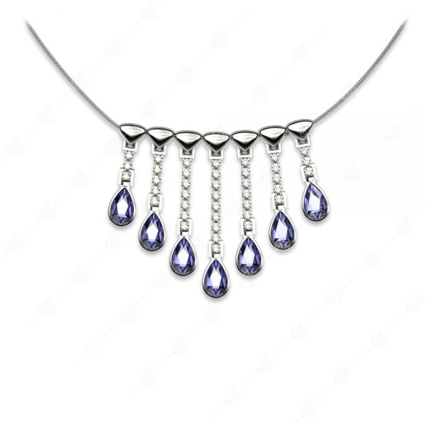 Impressive necklace with purple tears silver 925