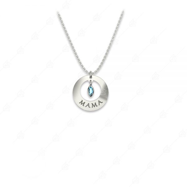 Necklace mom with navy silver 925