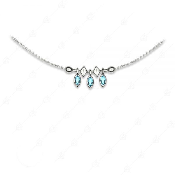 Elegant necklace with blue navy silver 925
