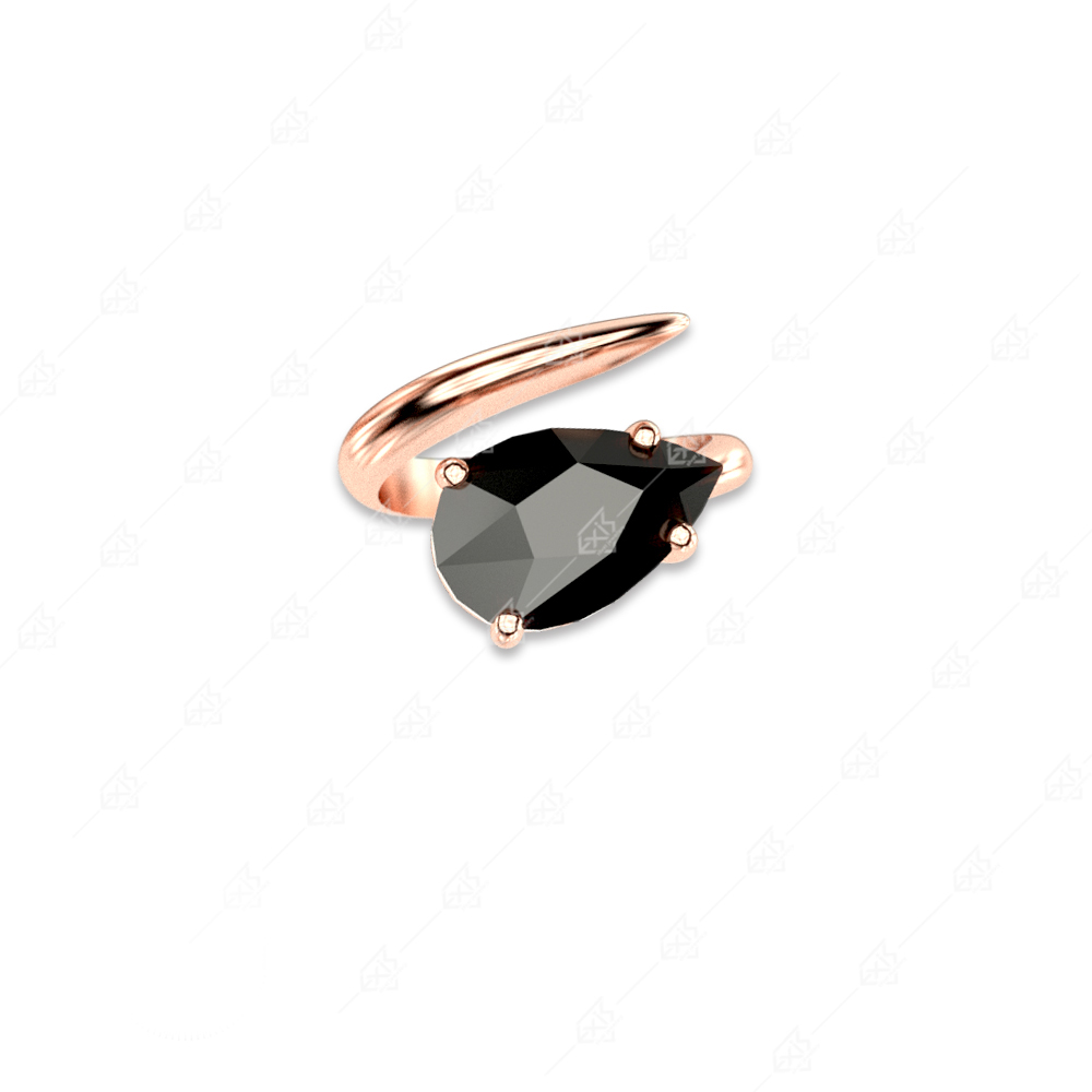 925 silver ring with black tear