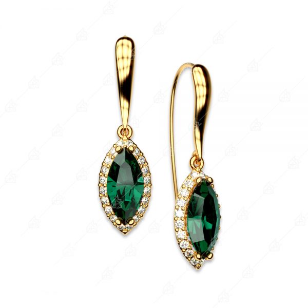 Earrings navy silver 925 yellow gold plated