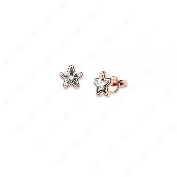 Earrings stars silver 925 rose gold plated