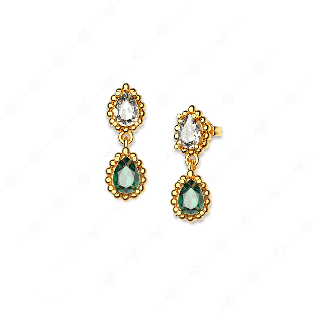 Earrings with two tears silver 925 gold plated