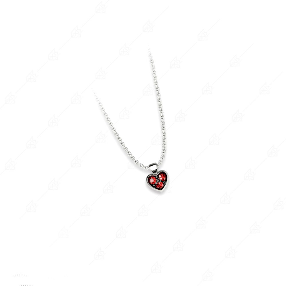 Distinctive necklace with red heart 925 silver
