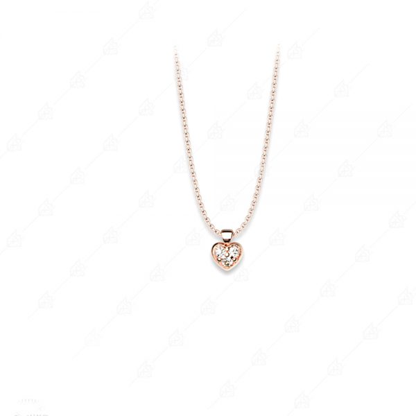 Distinctive necklace with white heart 925 silver gold plated
